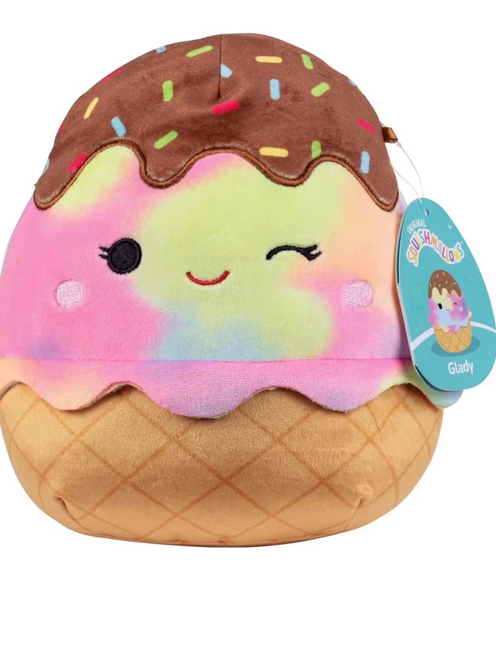 Squishmallows 20” Glady the Rainbow Ice Cream Plush EUC
